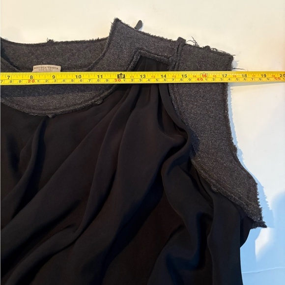 Bottega Veneta black sleeveless dress wool “shoulder pads” lined sheer bodysuit - Picture 14 of 16